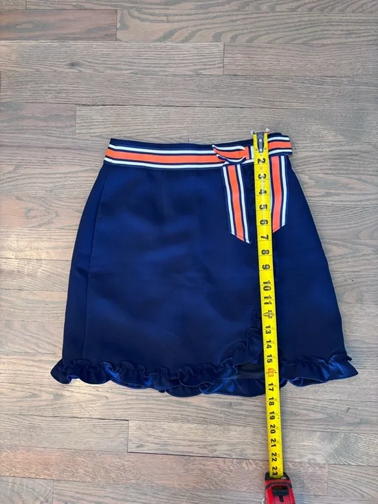 Ted Baker Xzenia Skirt Blue Bow Ruffle SZ 0 - Picture 4 of 7